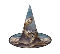 FZQVSLCM Two turtles and shells Witch Hat Oversized Halloween Witches Hats for Women Men Costume Cosplay Party Accessory 1