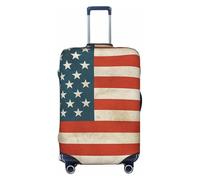 FZQVSLCM Vintage American USA Flag Travel Luggage Cover Elastic Washable Suitcase Protector Anti-scratch Thicken Baggage Covers Fit 18-32 Inch, Black, M