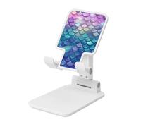 FZQVSLCM Water Lily Mermaid Scales Cell Phone Stand for Desk Angle Height Adjustable Cell Phone Holder Folding Desktop Phone Stand Portable Cellphone Cradle Desktop Dock Compatible with All Phones
