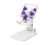 FZQVSLCM Watercolor Purple Flowers Cell Phone Stand for Desk Angle Height Adjustable Cell Phone Holder Folding Desktop Phone Stand Portable Cellphone Cradle Desktop Dock Compatible with All Phones