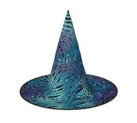 FZQVSLCM - Witch Hat Oversized Blue Zebra Print Witch Hats for Women Men Cosplay Costume Party Accessory 3 Pcs