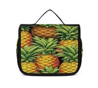 FZQVSWTX Hanging Travel Toiletry Bag for Men And Women,3D House Model Printed Polyester Portable Toiletry Organizer, Pineapple Yellow Pattern, 22.5x18.5cm