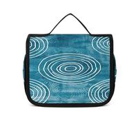 FZQVSWTX Hanging Travel Toiletry Bag for Men And Women,A Brown Rabbit Printed Polyester Portable Toiletry Organizer, Batik Blue Style, 22.5x18.5cm