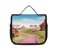 FZQVSWTX Hanging Travel Toiletry Bag for Men And Women,Colorful Abstract Dragonfly Printed Polyester Portable Toiletry Organizer, Fruit Paradise, 22.5x18.5cm
