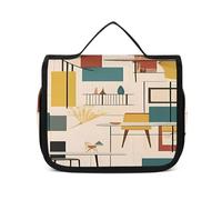 FZQVSWTX Hanging Travel Toiletry Bag for Men And Women,Lighthouse Diamond Painting Printed Polyester Portable Toiletry Organizer, Mid Century Modern, 22.5x18.5cm