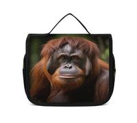 FZQVSWTX Hanging Travel Toiletry Bag for Men And Women,Orangutan Taking Photo Printed Polyester Portable Toiletry Organizer, Orangutan Taking Photo, 22.5x18.5cm
