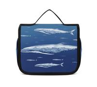 FZQVSWTX Hanging Travel Toiletry Bag for Men And Women,Orangutan Taking Photo Printed Polyester Portable Toiletry Organizer, Small blue whale swimming, 22.5x18.5cm