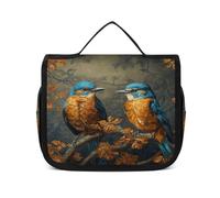FZQVSWTX Hanging Travel Toiletry Bag for Men And Women,Sitting on A Branch Printed Polyester Portable Toiletry Organizer, Sitting on a Branch, 22.5x18.5cm