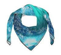 FZQVSWTX Silk Scarf for Women Square Bright Aqua Blue Turquoise Fashion Printed for Headscarf And Neck Scarf Lightweight Sunscreen Shawl 27 × 27 Inches, Bright Aqua Blue Turquoise, One Size