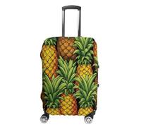 FZQVSWTX Washable Luggage Protector Suitcase Cover, 3D House Model Printed Travel Elastic Suitcase Protector Fits 19-32 Inch Luggage, Pineapple Yellow Pattern, Small