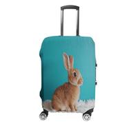 FZQVSWTX Washable Luggage Protector Suitcase Cover, A Brown Rabbit Printed Travel Elastic Suitcase Protector Fits 19-32 Inch Luggage, A Brown Rabbit, XL
