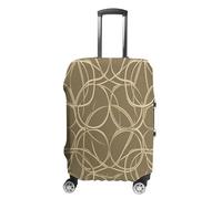 FZQVSWTX Washable Luggage Protector Suitcase Cover, A Brown Rabbit Printed Travel Elastic Suitcase Protector Fits 19-32 Inch Luggage, Beige Circle Pattern, M
