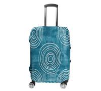 FZQVSWTX Washable Luggage Protector Suitcase Cover, A Brown Rabbit Printed Travel Elastic Suitcase Protector Fits 19-32 Inch Luggage, Batik Blue Style, L
