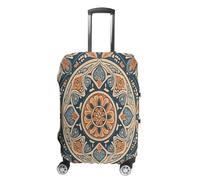 FZQVSWTX Washable Luggage Protector Suitcase Cover, A Brown Rabbit Printed Travel Elastic Suitcase Protector Fits 19-32 Inch Luggage, Decorative Flowers, L
