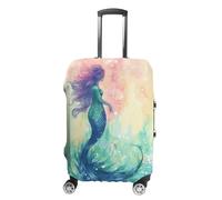 FZQVSWTX Washable Luggage Protector Suitcase Cover, Beautiful Mermaid Tail Printed Travel Elastic Suitcase Protector Fits 19-32 Inch Luggage, Beautiful Mermaid tail, L