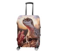 FZQVSWTX Washable Luggage Protector Suitcase Cover, Beautiful Mermaid Tail Printed Travel Elastic Suitcase Protector Fits 19-32 Inch Luggage, White Lizard, Small
