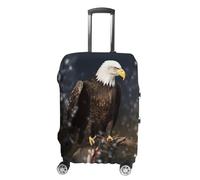 FZQVSWTX Washable Luggage Protector Suitcase Cover, Chocolate Cookie Printed Travel Elastic Suitcase Protector Fits 19-32 Inch Luggage, North American Bald Eagle, XL