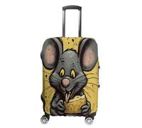 FZQVSWTX Washable Luggage Protector Suitcase Cover, Different Jigsaw Puzzles Printed Travel Elastic Suitcase Protector Fits 19-32 Inch Luggage, Rat Eats a Piece of Cheese, L