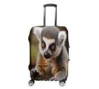 FZQVSWTX Washable Luggage Protector Suitcase Cover, Different Jigsaw Puzzles Printed Travel Elastic Suitcase Protector Fits 19-32 Inch Luggage, Monkey Lemur Cute, M