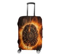 FZQVSWTX Washable Luggage Protector Suitcase Cover, Dinosaur Walking Printed Travel Elastic Suitcase Protector Fits 19-32 Inch Luggage, Dart Board, Small