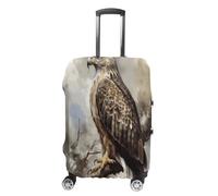 FZQVSWTX Washable Luggage Protector Suitcase Cover, Lighthouse Diamond Painting Printed Travel Elastic Suitcase Protector Fits 19-32 Inch Luggage, Watercolor of Hawk Sitting, XL