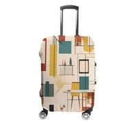 FZQVSWTX Washable Luggage Protector Suitcase Cover, Lighthouse Diamond Painting Printed Travel Elastic Suitcase Protector Fits 19-32 Inch Luggage, Mid Century Modern, Small