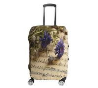 FZQVSWTX Washable Luggage Protector Suitcase Cover, Orangutan Taking Photo Printed Travel Elastic Suitcase Protector Fits 19-32 Inch Luggage, Music Sheet-1, M