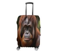 FZQVSWTX Washable Luggage Protector Suitcase Cover, Orangutan Taking Photo Printed Travel Elastic Suitcase Protector Fits 19-32 Inch Luggage, Orangutan Taking Photo, Small