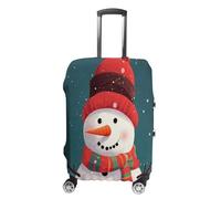 FZQVSWTX Washable Luggage Protector Suitcase Cover, Orangutan Taking Photo Printed Travel Elastic Suitcase Protector Fits 19-32 Inch Luggage, Xmas snowman, M