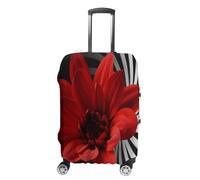 FZQVSWTX Washable Luggage Protector Suitcase Cover, Owl And Yellow Moon Printed Travel Elastic Suitcase Protector Fits 19-32 Inch Luggage, Red Flower1, M