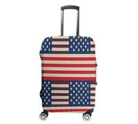 FZQVSWTX Washable Luggage Protector Suitcase Cover, Owl And Yellow Moon Printed Travel Elastic Suitcase Protector Fits 19-32 Inch Luggage, flags, Small