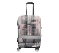 FZQVSWTX Washable Luggage Protector Suitcase Cover, With Gray Texture Printed Travel Elastic Suitcase Protector Fits 19-32 Inch Luggage, Paintings on the Wall, L