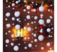 FZR Legend 12 Set Winter Fake Snow Christmas Party Hanging Decorations, Artificial Cotton Fake Snowballs Decor for Christmas Winter Frozen Theme Party Supplies