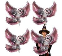 FZR Legend 4Pcs Magical Wizard Owl Balloons Birthday Party Decorations, 40 inch Owls Balloons for Kids Halloween Party