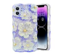 Fzrdohu Compatible iPhone 11 Case, Shockproof Drop Protection, Cute Curly Wave Border, 6.1 Inch, Purple