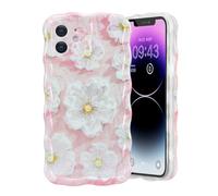 Fzrdohu Compatible with iPhone 11 Case, Shockproof Drop Protection i Phone 11 Case, Cute Curly Wave Border 6.1 Inch Phone Case i Phone 11 with Colorful Retro Oil Painting Flower for Women