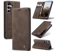 Fzrdohu for Samsung S25 case, Shockproof and Drop Resistance Magnetic Closure Wallet S 25 Case, Flip Leather S25 Phone Case with Three Card Slots Coffee