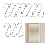 FZSECRIU 10 Pieces Metal Bathroom Radiator Hooks, Silver Bathroom Robe Hanger, Space Saver, Sturdy Hook for Bathrobe, Clothes and Towels