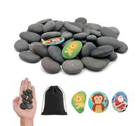 FZSECRIU Set of 48 Stones for Painting, Flat, Pebbles for Painting (3 cm), Flat Stones, Stones for Painting, River Pebbles, Craft Stones
