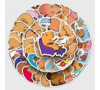 FZSM-50pcs Capybara Kawaii Stickers, Cute Cartoon Vinyl Waterproof Decal Set for Laptop, Phone, Scrapbook, Water Bottle, Suitcase & Skateboard - Aesthetic Animal Sticker,for Teens, Girls, Adults
