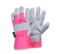 FZTEY Brambles Nettles Rose Gardening Gloves, Safety Work Protective Leather Gauntlets For Ladies&Women&Girls&Her Birthday & Christmas&Festival Gifts 8(Medium, Red, 1 Pairs)