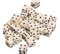 fztonk 50Pcs 12mm Cream Polyacrylate with Black Specks for Math Education & Board Game High Contrast Number Die