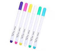 fztonk 6Pieces Fabric Maker Water Erasable Marking Pen Water Soluble Trick Marker Vanishing Inks for Sewing Needlework Fabric Marking