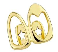fztonk Copper Plated Openwork Heart Grillzs Accessory for the Modern Fashion Statement Pieces Daily Use Trendy Mouthpiece