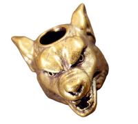 fztonk Wolf Head Sculpture Paracord Bead Lanyard Pendant Outdoor Tool Charm Keychain Accessories Jewelry Component Keychain Decoration