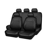 FZTZSQ 1 Set Leather Car Seat Cover Sets for Ford Focus 2011 2012 2013 2014 2015 2016 2017 2018, Breathable Waterproof Comfortable Car Seat Interior Protect Accessories,Black