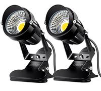 FZWLE Spot Lights Clamp Indoor Spotlights, 7W Clip on Lights Daylight White Uplights with 6FT Cord and Switch for Trade Show, Workshop, Billboard, Desk Lighting (2 Pack)