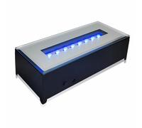 FZXZX LED Rectangular Light Display Base for Crystals Glass Art Light Display Stand 3D LED Light Ornament Lamp 6 Inch Illuminated Holder - Black (Colorful Lights)