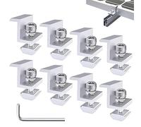 FZYCOM 8 Packs Solar Panel Z Mounting Brackets Kit, Adjustable Rail-Less Aluminium Clamps, No Drill Solar Mount for RV, Boat, Caravan, Camper Van, Roof, Shed