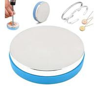 FZYCOM Anvil with Rubber Cushion Base, Steel Bench Block for Jewellery Stamping, Flattening & Hammering, Metal Stamping Kit, Jewellery Making Tools, Diameter 3.07”, High 0.79”